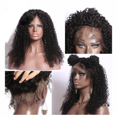 Kinky Curly Deep Part Pre Plucked Lace Front Brazilian Human Hair Wig- Violet