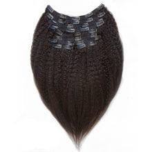 Load image into Gallery viewer, Brazilian Remy Kinky Straight Clip-in Human Hair Extensions