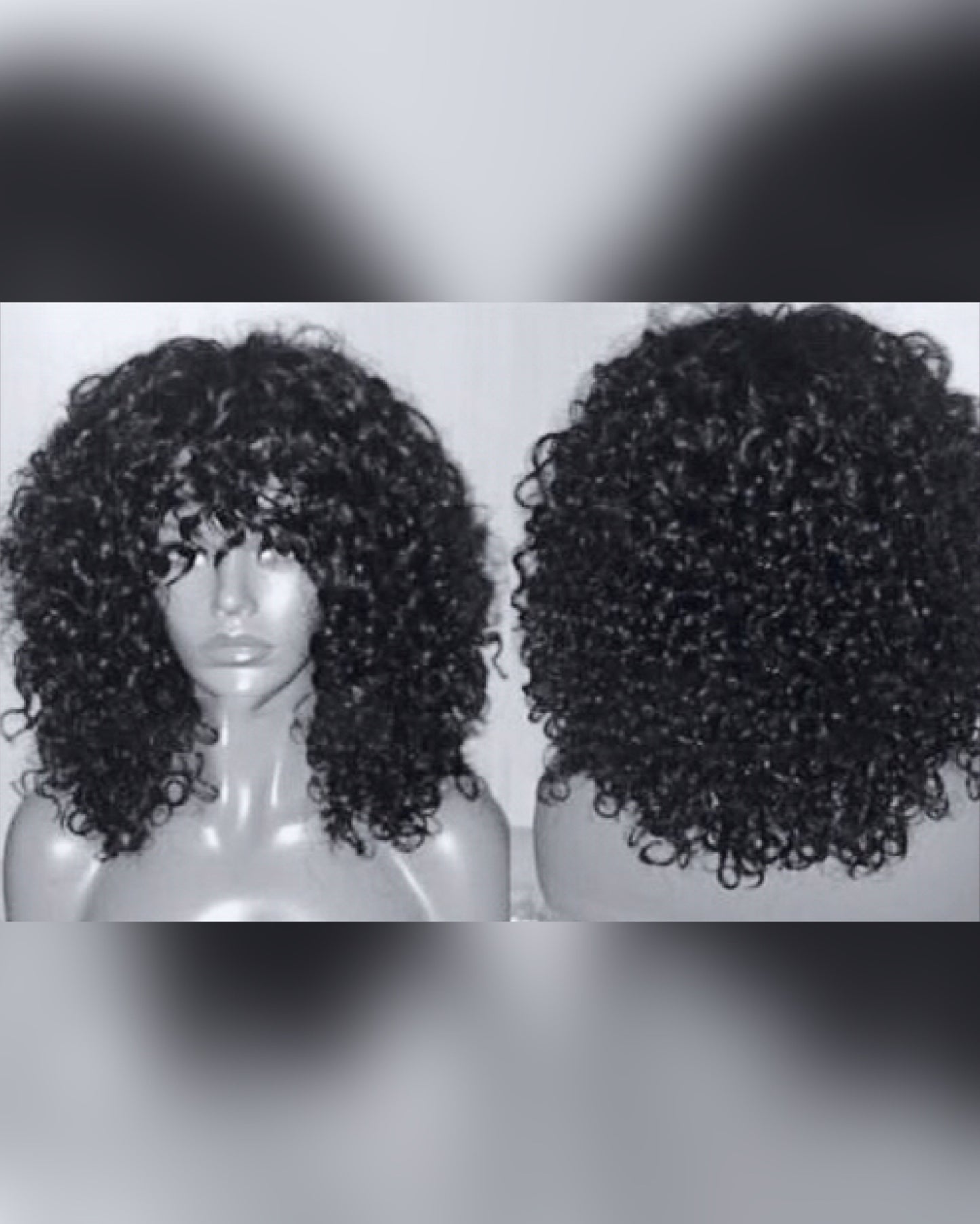 Brazilian Natural Wave Human Hair Wig with Bangs - Ruby
