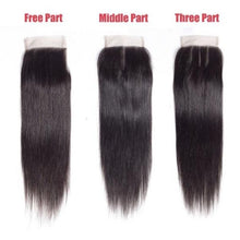 Load image into Gallery viewer, Malaysian Straight Lace 4*4 Closure - Free/Middle/3-Part