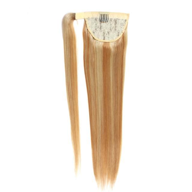 Wrap Around Clip In Ponytail Remy Human Hair Extensions