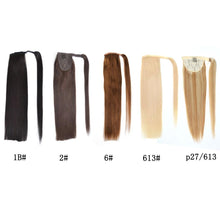 Load image into Gallery viewer, Wrap Around Clip In Ponytail Remy Human Hair Extensions