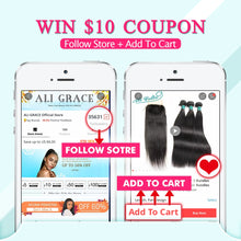Load image into Gallery viewer, Ali Grace Hair Peruvian Deep Wave With Closure 3 Bundles With 13*4 Free Part Middle Part Ear to Ear Lace Frontal Remy Hair