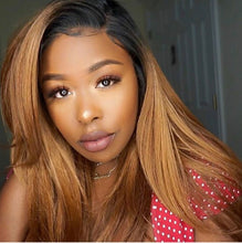Load image into Gallery viewer, Honey Blonde Ombre Brazilian Remy Lace Front Wig - Deep Part -"Sapphire"