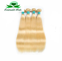 Load image into Gallery viewer, Brazilian Blonde Straight 100% Remy Human Hair - 3 Bundles With Closure