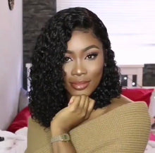 Load image into Gallery viewer, Curly Brazilian Lace Front Wet and Wavy Short Bob Human Hair Wig - Cindy
