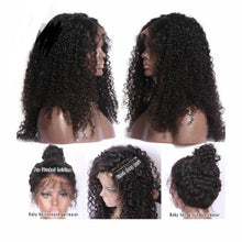 Load image into Gallery viewer, Kinky Curly Deep Part Pre Plucked Lace Front Brazilian Human Hair Wig- Violet