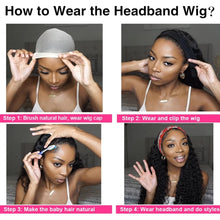 Load image into Gallery viewer, Brazilian Remy Kinky Straight Human Hair Headband Wig - Sasha