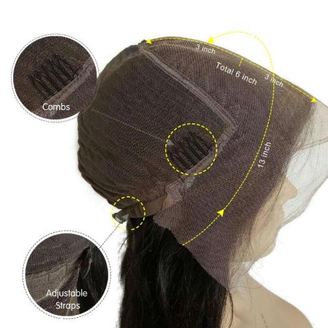 Short Straight Peruvian Pre Plucked Lace Front Human Hair Wig - Deep Part - Nicoleta
