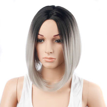 Load image into Gallery viewer, Ombre Bob Wig Heat Resistant Straight Synthetic Wigs for Women