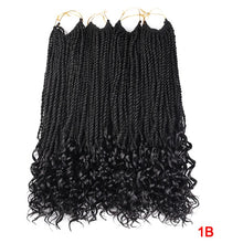 Load image into Gallery viewer, Senegalese Twist Crochet Braids Synthetic Hair Extension with Curly Ends
