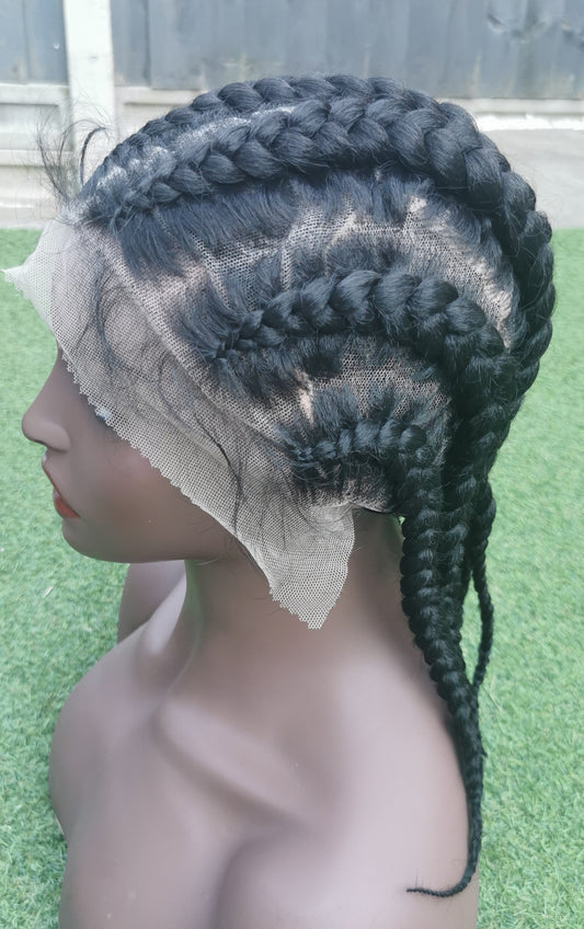 Full Lace Cornrow Wig - Dupe