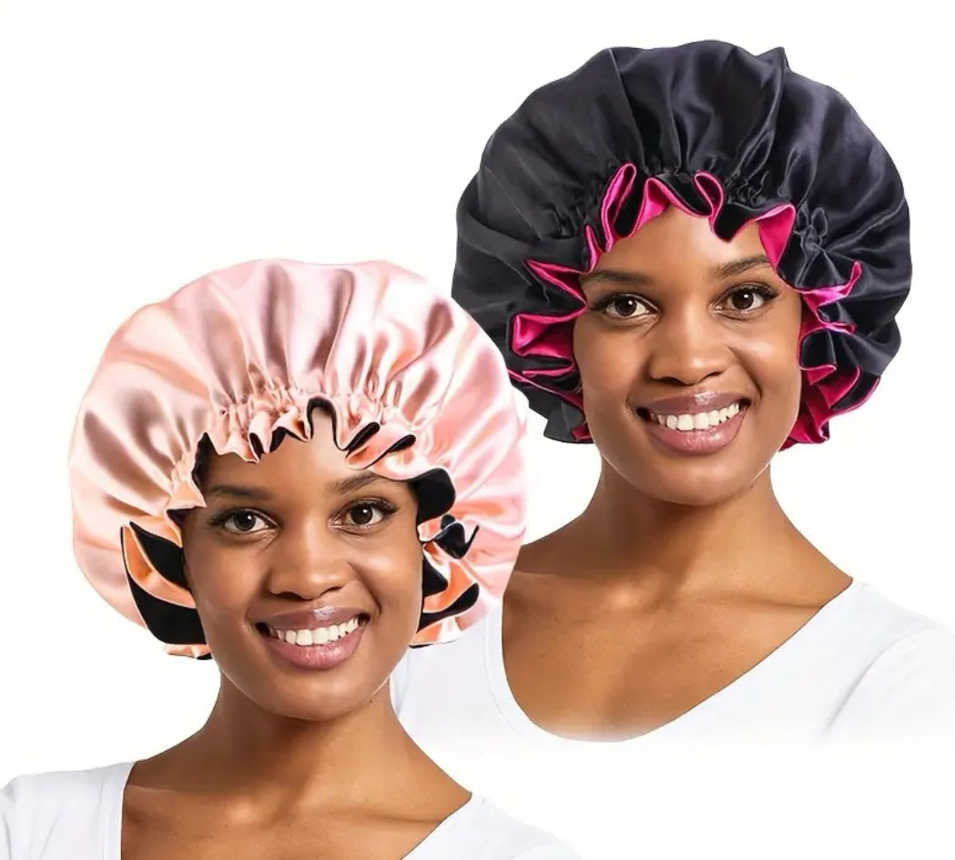 2 Pcs Satin Hair Bonnet