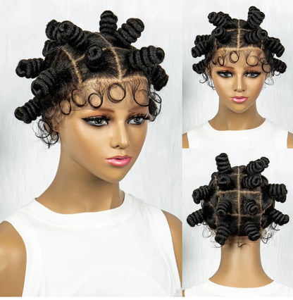 Bantu Knots Twists Box Braided Full Lace Wig - Sade