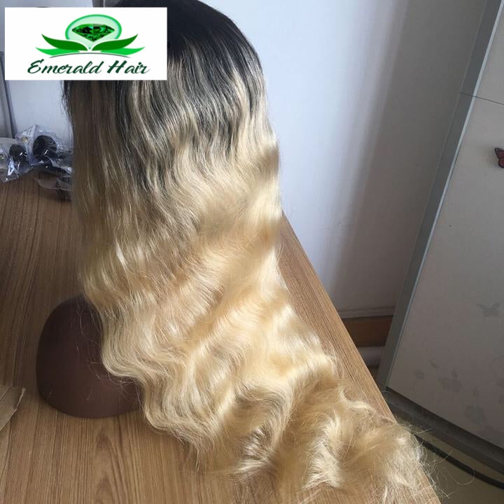 Ombre Lace Front Human Hair Wig - Blondie