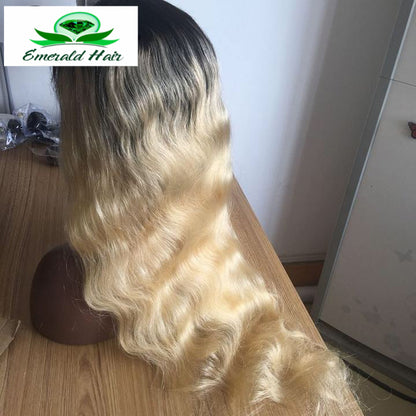 Ombre Lace Front Human Hair Wig - Blondie
