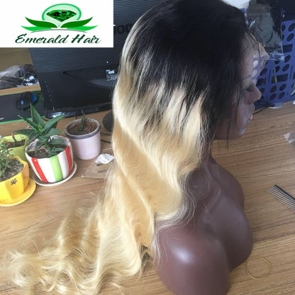 Ombre Lace Front Human Hair Wig - Blondie