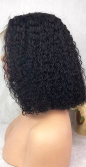 Curly Brazilian Lace Front Wet and Wavy Short Bob Human Hair Wig - Cindy