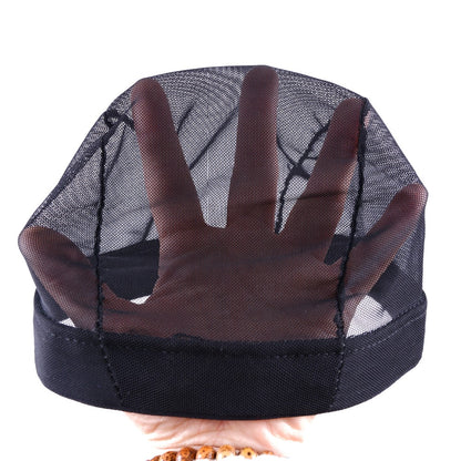 Black Dome Cornrow Wig Caps - Elastic Nylon Breathable Mesh Net