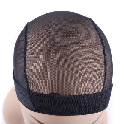 Black Dome Cornrow Wig Caps - Elastic Nylon Breathable Mesh Net