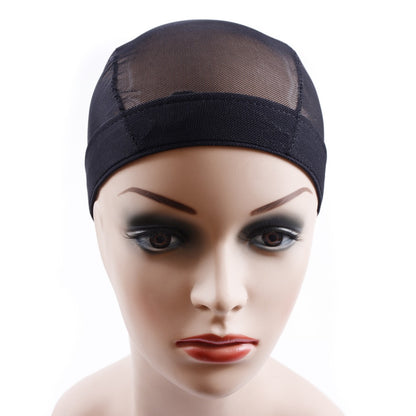 Black Dome Cornrow Wig Caps - Elastic Nylon Breathable Mesh Net
