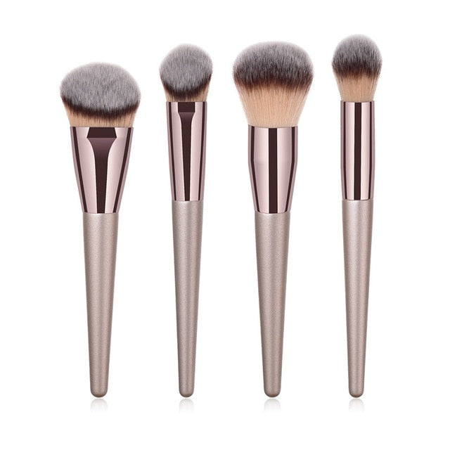 10-Piece Champagne Makeup brush Set