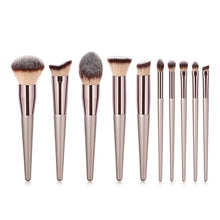 Load image into Gallery viewer, 10-Piece Champagne Makeup brush Set
