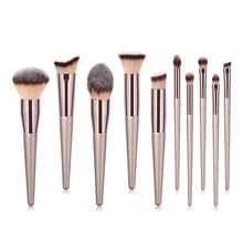 Load image into Gallery viewer, 10-Piece Champagne Makeup brush Set
