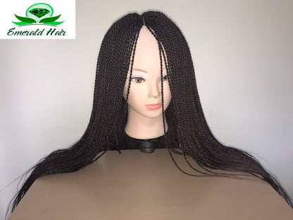 Braided Twists Wig - Human Hair Closure 26"