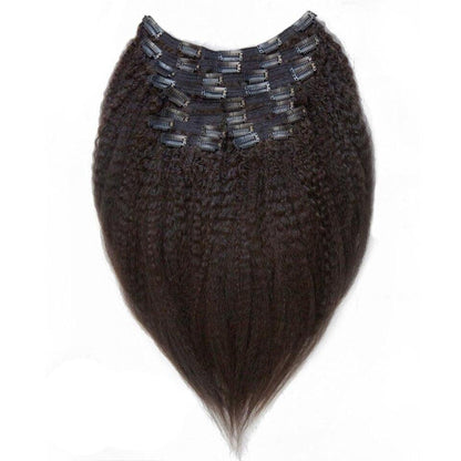 Brazilian Remy Kinky Straight Clip-in Human Hair Extensions