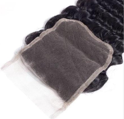 Brazilian Deep Wave Human Hair Weave Closure