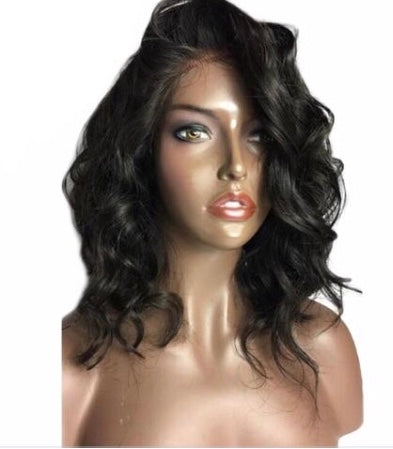 Short Wavy Brazilian Lace Front Remy Human Hair Wig- Kayla