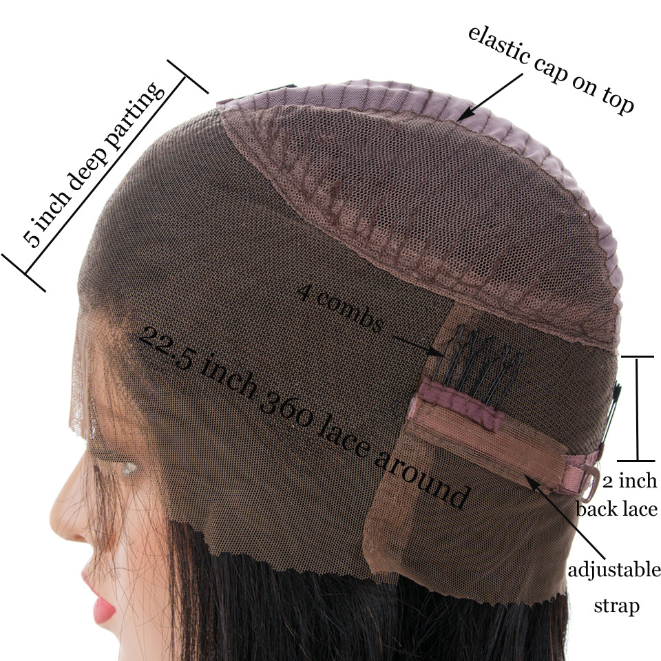 360 Lace Frontal Brazilian Remy Human Hair Wig - Alicia