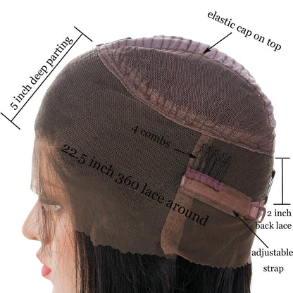 360 Lace Frontal Brazilian Remy Human Hair Wig - Alicia
