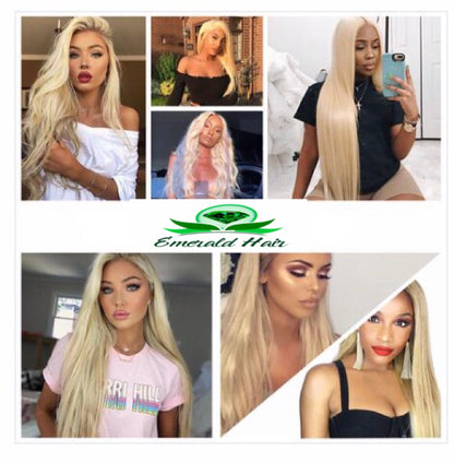 Brazilian Blonde Straight 100% Remy Human Hair - 3 Bundles With Closure