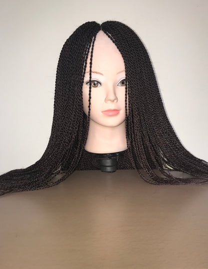 Braided Twists Wig - Human Hair Closure 26"