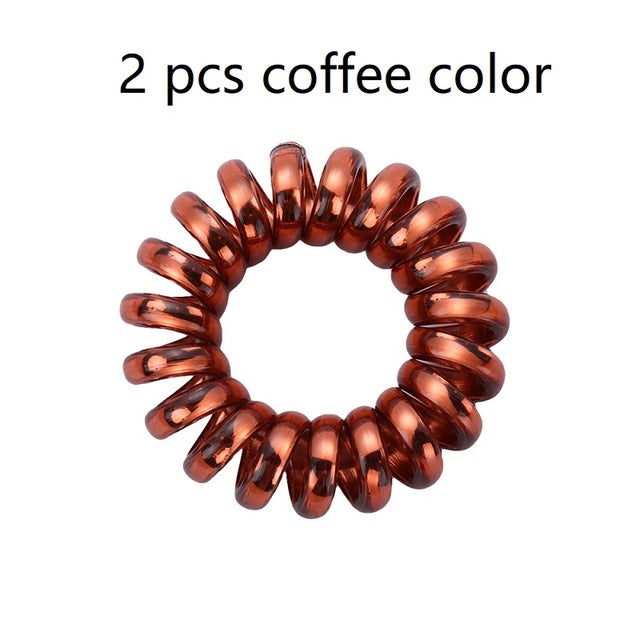 5 pcs Multicolour Elastic Hair Bands Spiral Shape Telephone Wire Hair Accessories