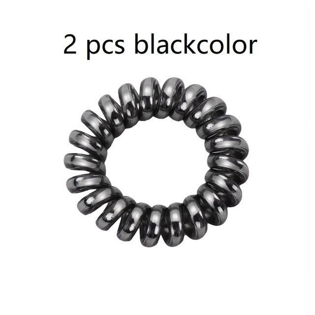 5 pcs Multicolour Elastic Hair Bands Spiral Shape Telephone Wire Hair Accessories