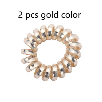 5 pcs Multicolour Elastic Hair Bands Spiral Shape Telephone Wire Hair Accessories