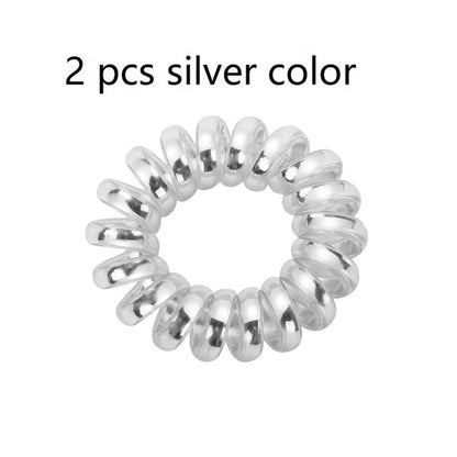 5 pcs Multicolour Elastic Hair Bands Spiral Shape Telephone Wire Hair Accessories