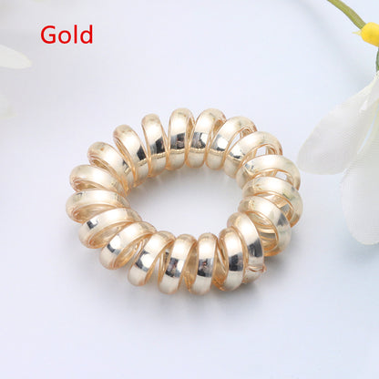 5 pcs Multicolour Elastic Hair Bands Spiral Shape Telephone Wire Hair Accessories