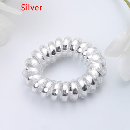 5 pcs Multicolour Elastic Hair Bands Spiral Shape Telephone Wire Hair Accessories