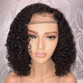 Short Curly Brazilian Remy 13x6 Lace Front Bob Human Hair Wig - Olivia