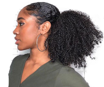 Mongolian Afro Kinky Curly Clip-in Ponytail Extension