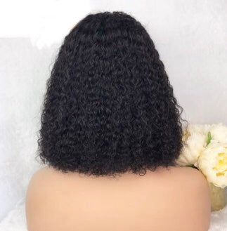 Curly Brazilian Lace Front Wet and Wavy Short Bob Human Hair Wig - Cindy