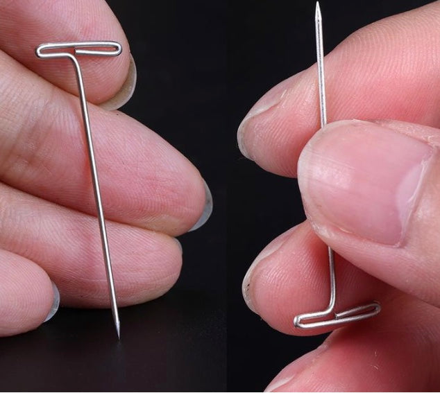 T Pins For Blocking Knitting, Modelling And Crafts and Holding Wigs - 50 Pcs