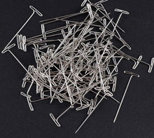 Load image into Gallery viewer, T Pins For Blocking Knitting, Modelling And Crafts and Holding Wigs - 50 Pcs
