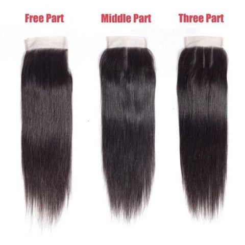 Malaysian Straight Lace 4*4 Closure - Free/Middle/3-Part