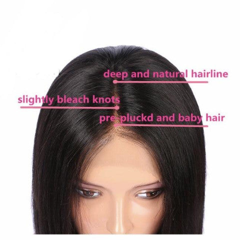 Brazilian Remy Short Bob Lace Front Human Hair Wig - Pre Plucked  - Nina