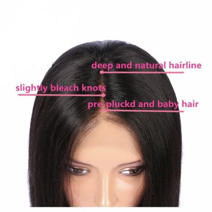 Brazilian Remy Short Bob Lace Front Human Hair Wig - Pre Plucked  - Nina
